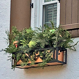 Copper window box Christmas holiday