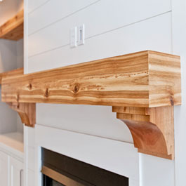 Natural Stained Cedar Mantle and Corbels