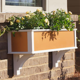 pvc window box with copper inset panel