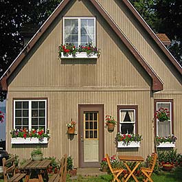 vacation home with window boxes