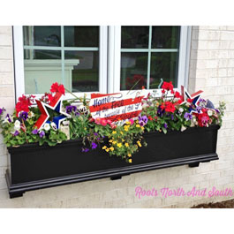 Black patriotic window box - fourth of july