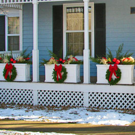 Front Porch Xmas Planters