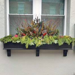 Black winter window box