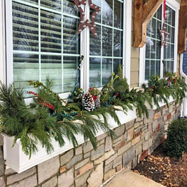 Pinecone Christmas window box