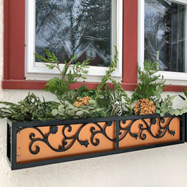 Metal window box Christmas winter holiday