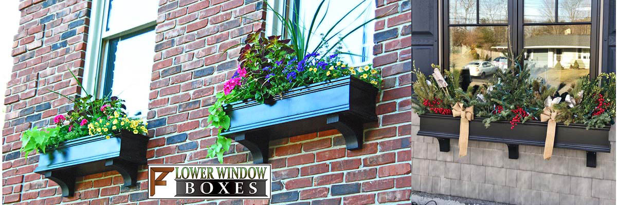 Black Window Boxes - Black PVC window box planters