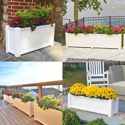 White Rectangular Planter Boxes - Cape Cod