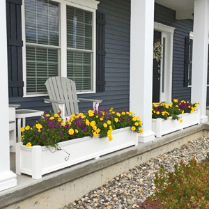 Cape Cod Planters between porch columns