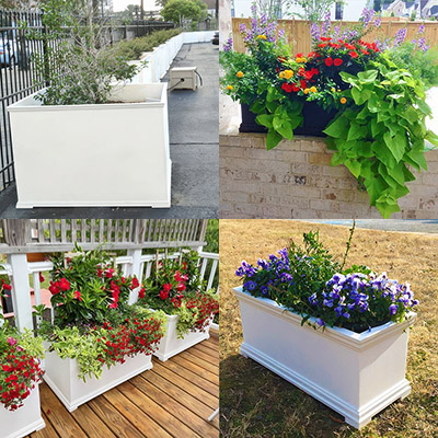 White PVC Planter Boxes