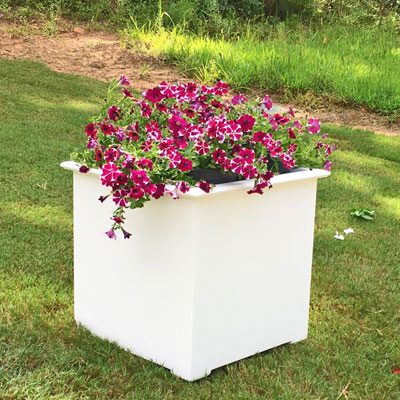 Simple Square Planters - White, PVC