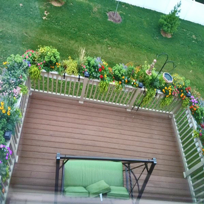 porch railing garden