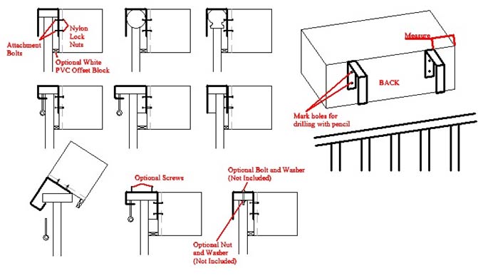 Railing Diagram for Installing Hanging Rail Planters