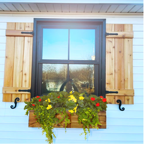 Wooden Window Box Summer Shade Flowers