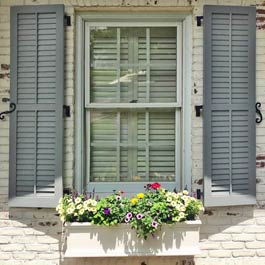 Composite PVC Exterior Louver Shutters with Tilt Bar and Flower Box