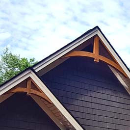 Simple cedar gable arches