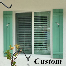 Exterior Shutters with Flamingo Cutout