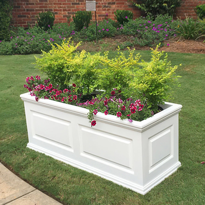 Manhattan Deluxe PVC Planter Box - White