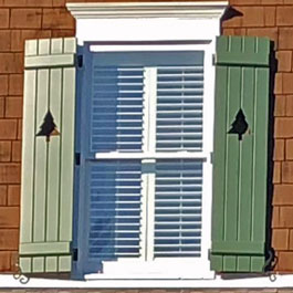 Pine Tree Cutout Board and Batten Shutters