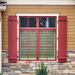 Red Barn Door Shutters for Exterior Window