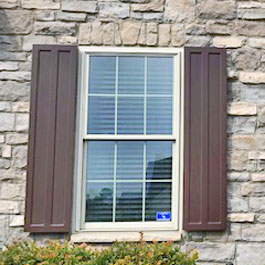 Split Panel Brown Shutters