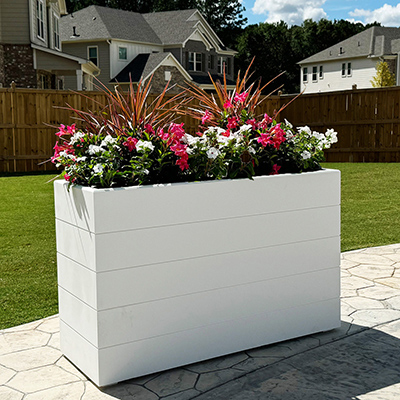 Shiplap PVC Planter - White