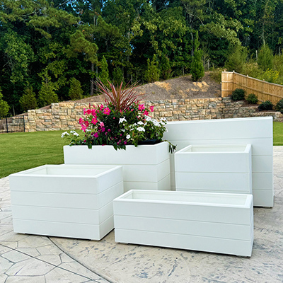 Decorative Custom Shiplap Planters - White