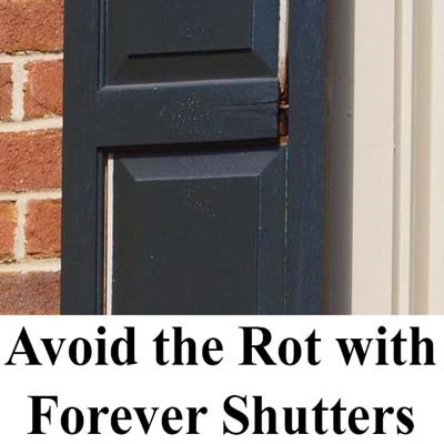 Wooden exterior shutters rot and split apart