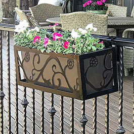 French Window Box Metal on Rail