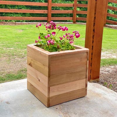 rectangular cedar planters