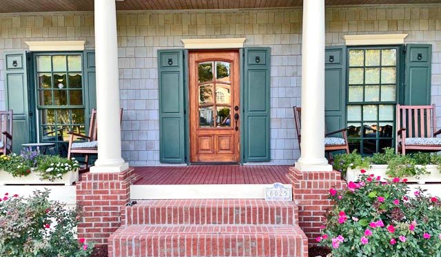 Historic home shutters, curb appeal, planters