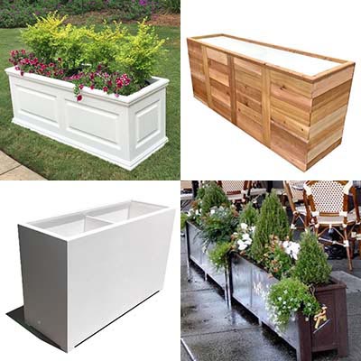 Large Outdoor Planter Boxes - Commercial Grade PVC Plastic Planters