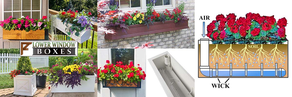 Self Watering Window Boxes and Planters