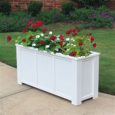 2 Foot Long 24 X 18 Inch Tall Daisy Series Freestanding Pvc Outdoor Planter