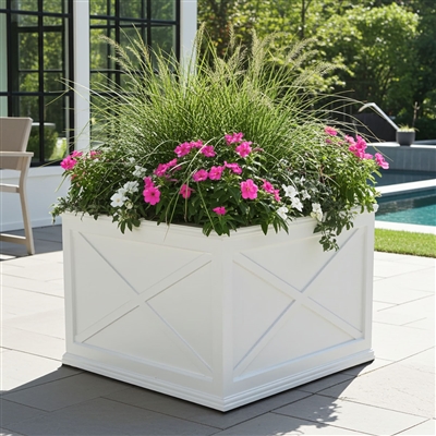 36"Long x 24"High x 36"Wide Pennsylvania Deluxe PVC Planter - White ...