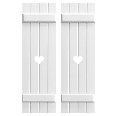 Board And Batten Pvc Exterior Shutters, Custom Outdoor Shutters With Cutouts