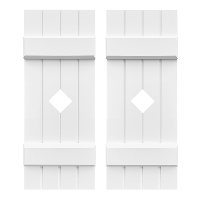 Board And Batten Pvc Shutters With Custom Cutouts Board And Batten Pvc Shutters With Custom Cutouts