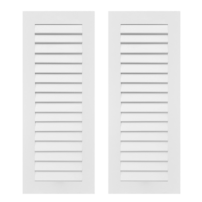 Perfect Shutters Premier Louver Exterior Decorative Shutter, 15" X 47", Dark Gray